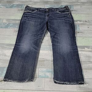 Silver Jeans Suki Fluid Denim mid Capris sz 16